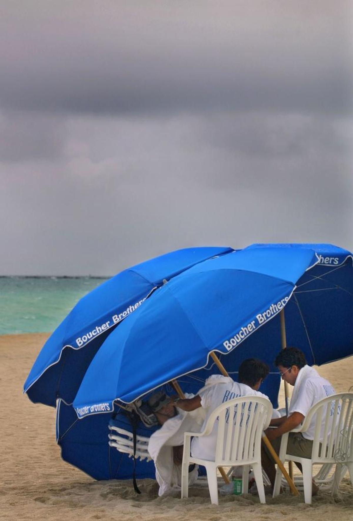 Boucher Brothers rents out umbrellas and chairs to beachgoers.