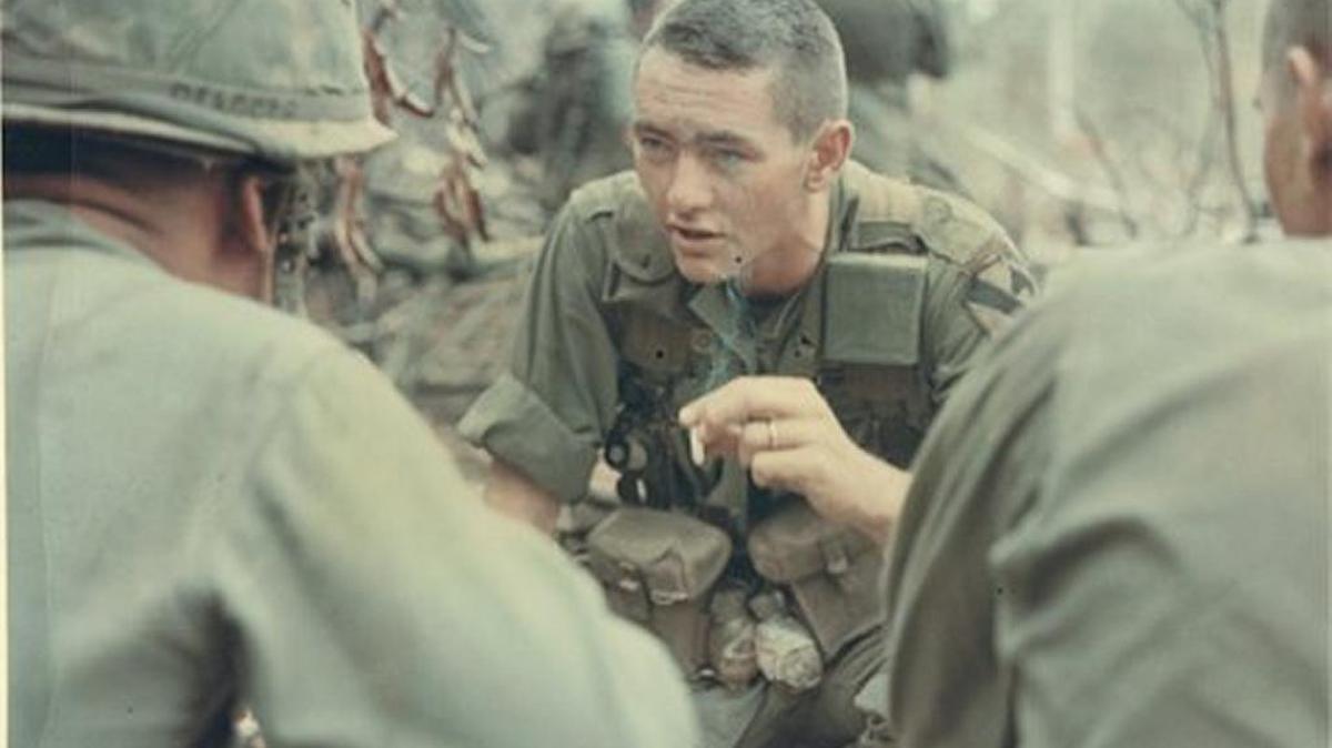Then Captain William Edward Taylor speaks to his men in Vietnam in 1966.