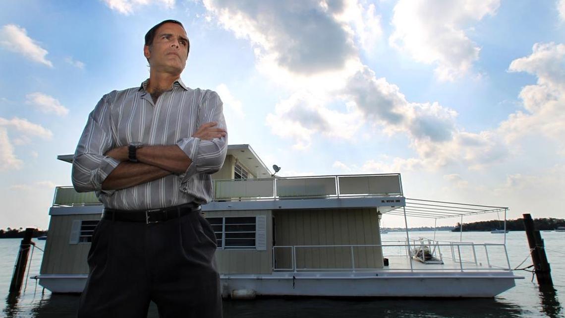 Fane Lozman, at his house boat in North Bay Village, in 2011. He has now moved his home to Riviera Beach.