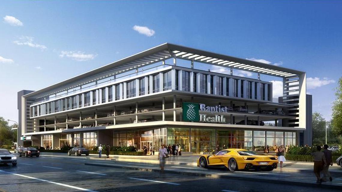 
THE PROJECT IN QUESTION: A rendering shows the proposed Baptist Health urgent care center for 709 Alton Rd. in Miami Beach.
