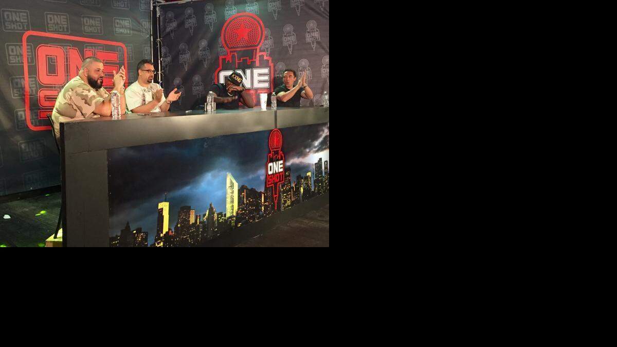 
ONE SHOT, a rap competition series, made a stop to seek talent in Miami. The judges included celebrity guest judge DJ Khaled, as well as the regular panel of judges with DJ King Tech, Crooked I and SMH CEO Mike Smith.
