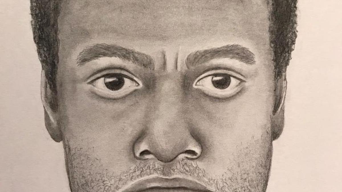 Sketch of the suspect Miami police say is wanted for sexually battery and attempted murder.