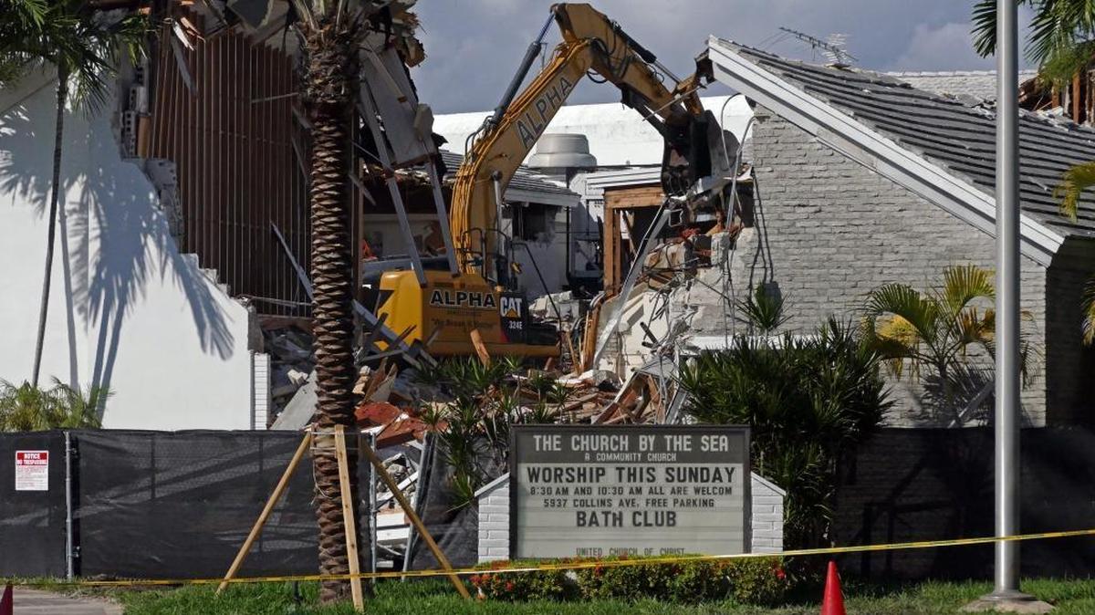 The Church by the Sea adjacent to the Bal Harbour Shops is being demolished Friday, Dec. 11, 2015.