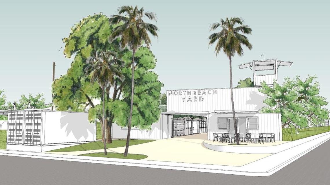 North Beach Yard would be constructed with shipping containers, food trucks and tenting to create an outdoor food, beverage and entertainment gathering space that will also include community cultural events during the day.