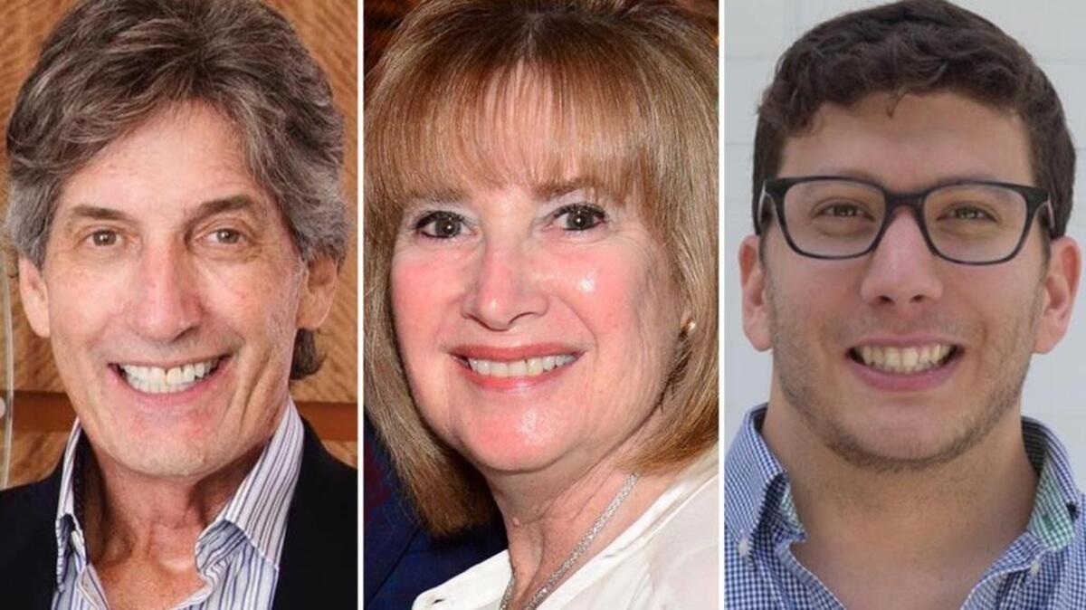 Golden Beach 2017 council candidates Bernard Einstein, Judy Lusskin and Jaime Mendal. Lusskin and Mendal each won council seats on Tuesday.