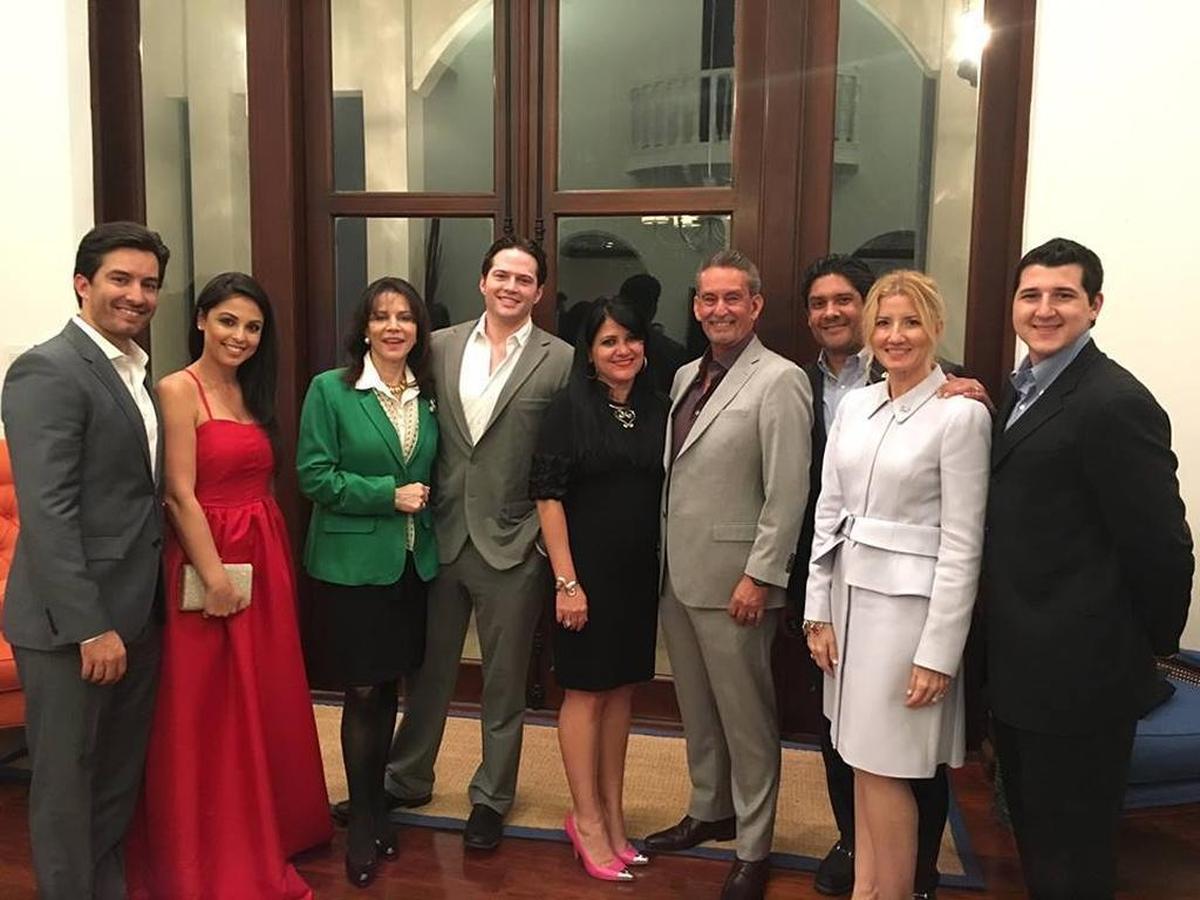 Tony Rodriguez-Tellaheche (far left) posted this photo on Facebook on March 21, 2016. It shows him with Miami Dade State Attorney Katherine Fernández Rundle (third from left) and his father, Juan Rodriguez-Tellaheche (fourth from right). The caption reads: “Lovely evening at the Lopez residence in support of our good friend and State Attorney Katherine Fernandez-Rundle.”
