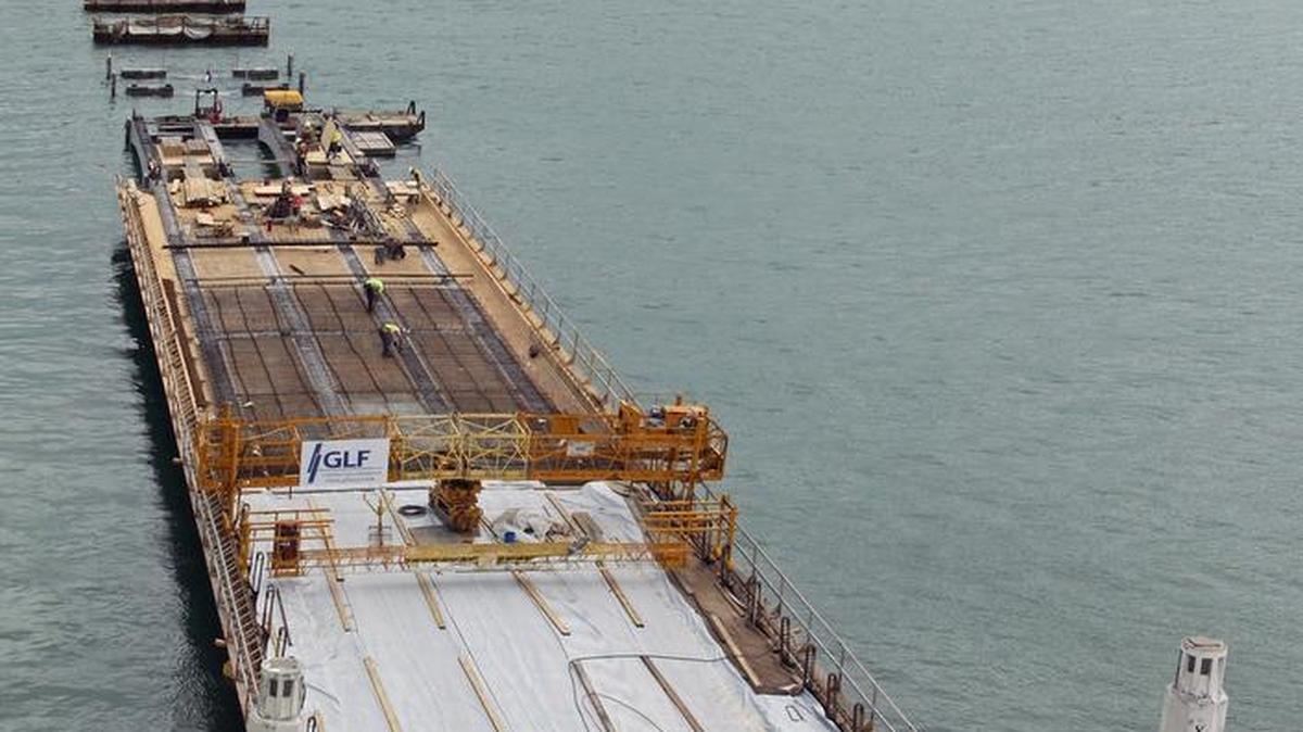 The Venetian Causeway was closed during Art Basel last year during the complete reconstruction of the west drawbridge, shown here. But during this years repairs to the east drawbridge, work will stop Nov. 30 through Dec. 4 to allow traffic to flow during the festival.