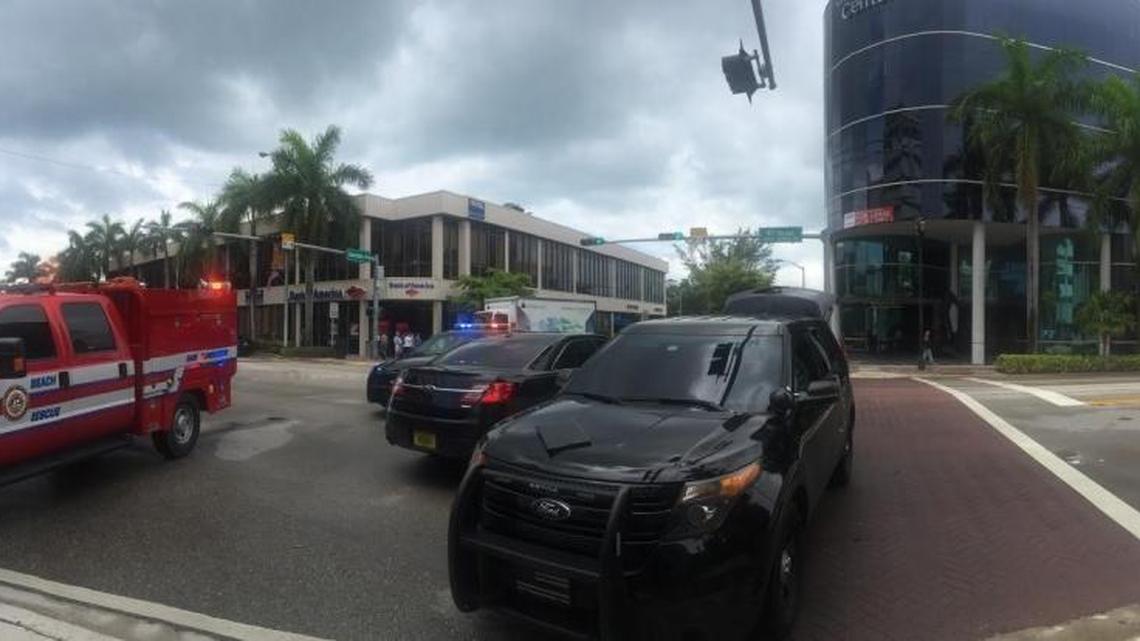 Miami Beach police at the scene of the crash near 41st Street.