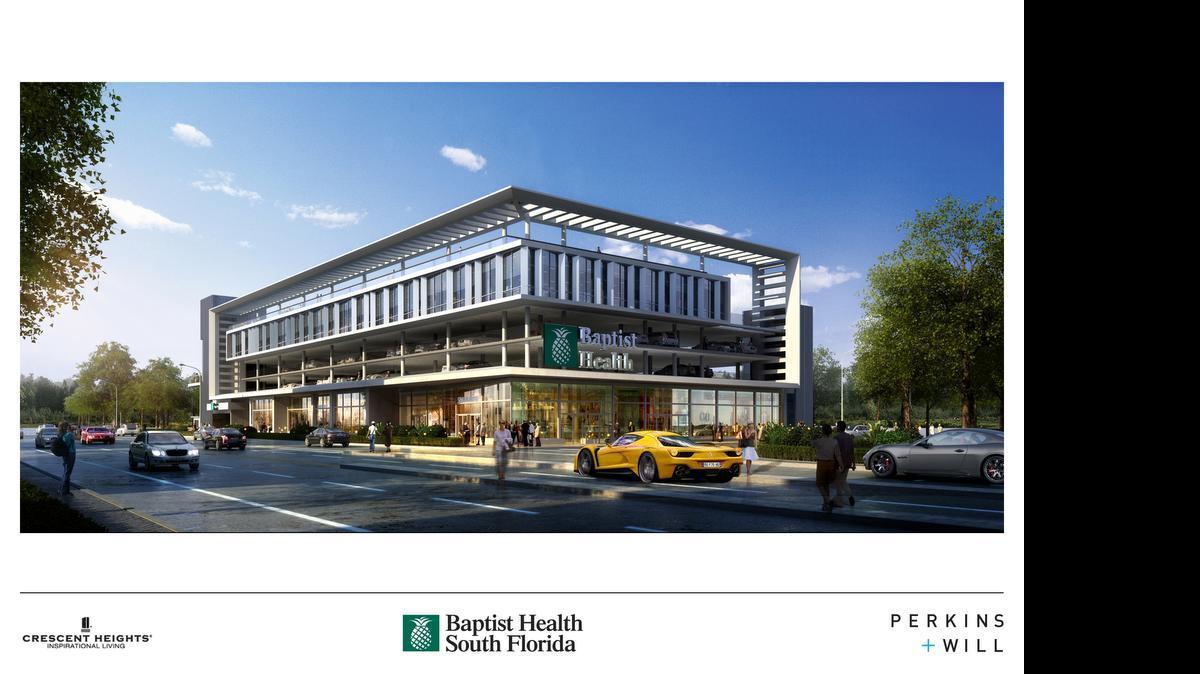 
This rendering shows the proposed Baptist Health urgent care center for 709 Alton Rd. in Miami Beach.
