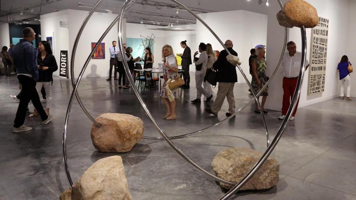 Alcija Kwade’s ‘Revolution’ was the centerpiece at one of the open spaces at Art Basel in the Miami Beach Convention Center on Wednesday, Dec. 6, 2017.