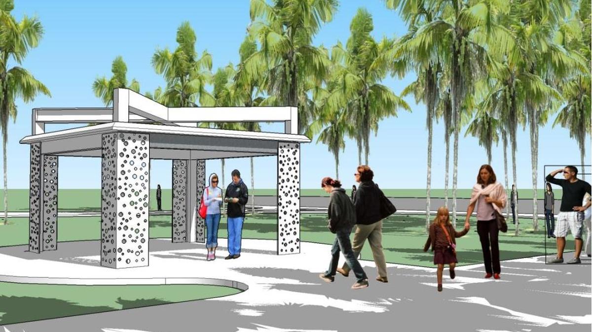 
The new pavilion at North Beach Bandshell Park will house four permanent domino tables.
