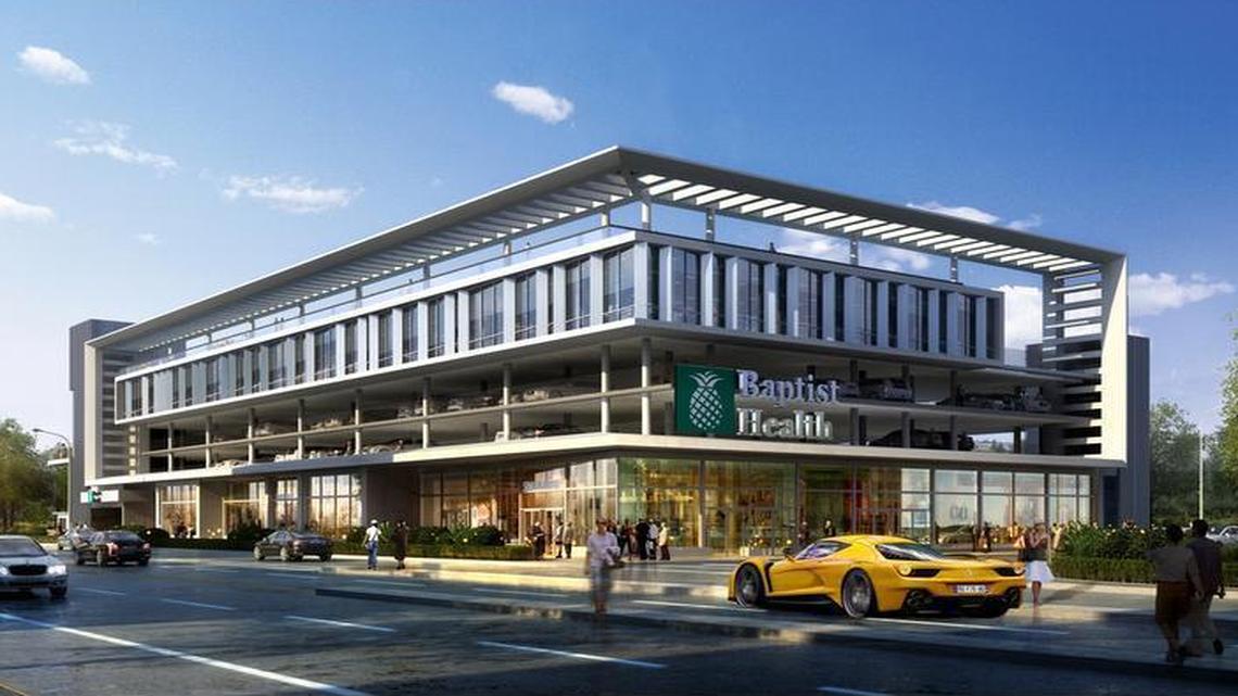 
A rendering shows the proposed Baptist Health urgent care center for 709 Alton Rd. in Miami Beach.
