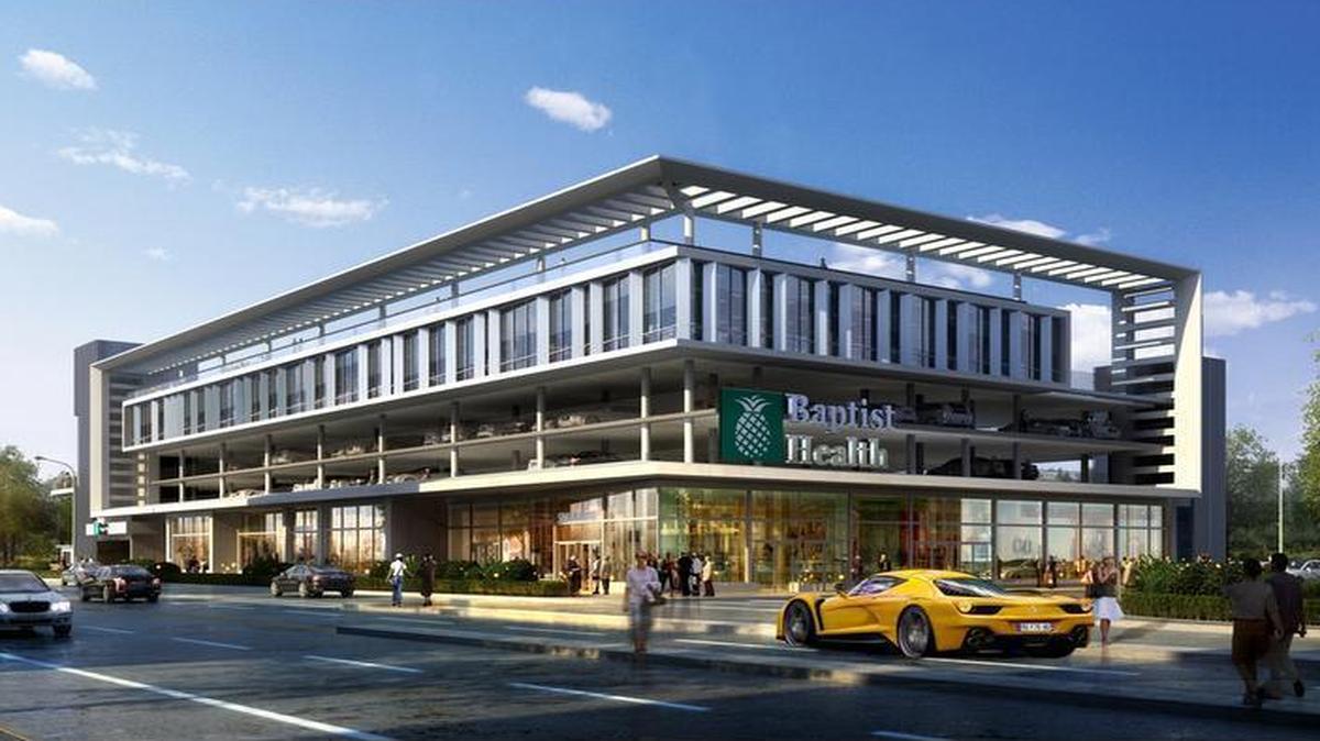 
A rendering shows the proposed Baptist Health urgent care center for 709 Alton Rd. in Miami Beach.
