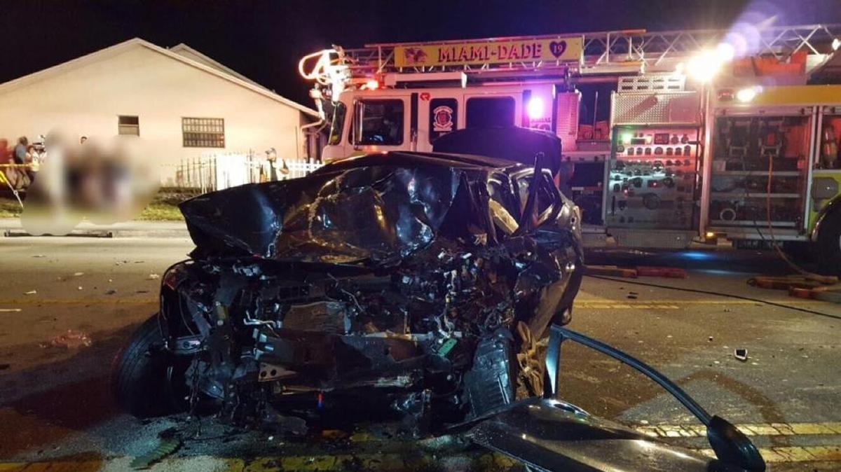 One person was killed and eight others were injured Thursday in a crash involving six vehicles in Miami Gardens.