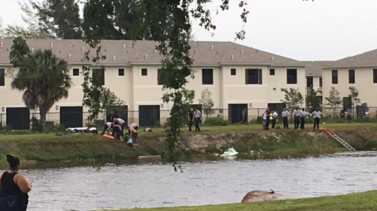 Miami-Dade Fire Rescue crews and Miami Gardens police officers responded to a personal watercraft accident Tuesday May, 30, 2017. in Snake Creek Canal in Miami Gardens. Two teens were injured.