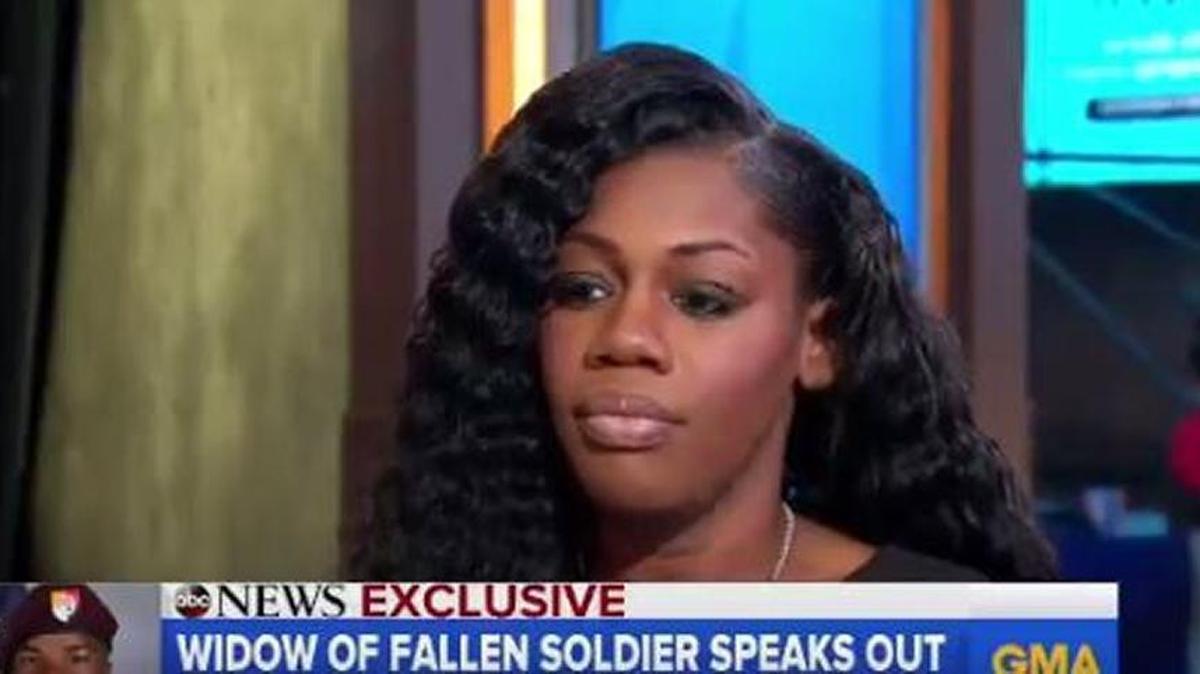 Myeshia Johnson, the widow of U.S. Army Sgt. La David Johnson and mother of his three children, appeared Monday on ABC News’ ‘Good Morning America.’