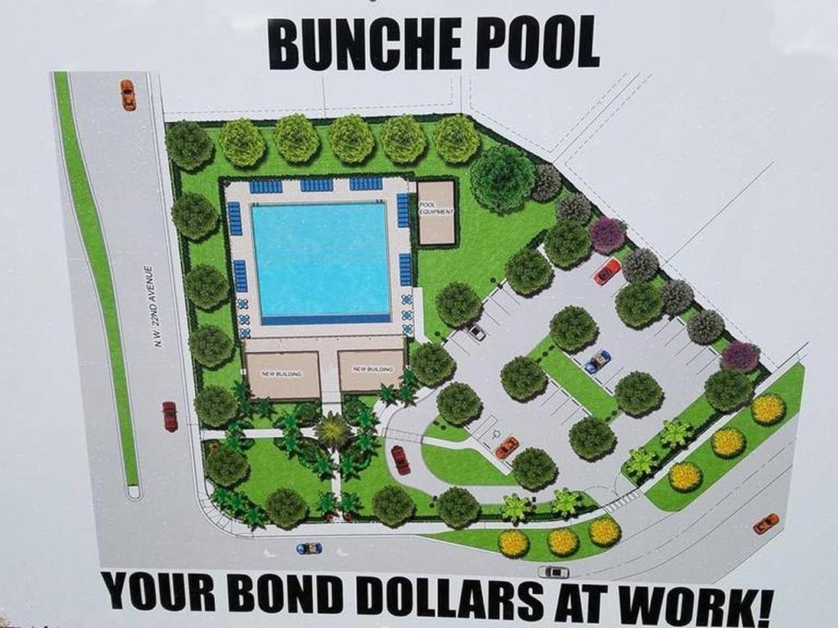 An overhead rendering of the Bunche Park Pool facility in Miami Gardens