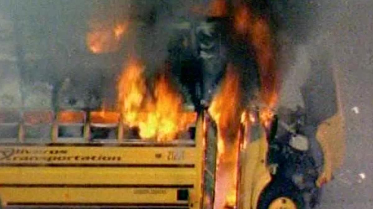 A fire gutted a private school bus Thursday morning in Opa-locka.