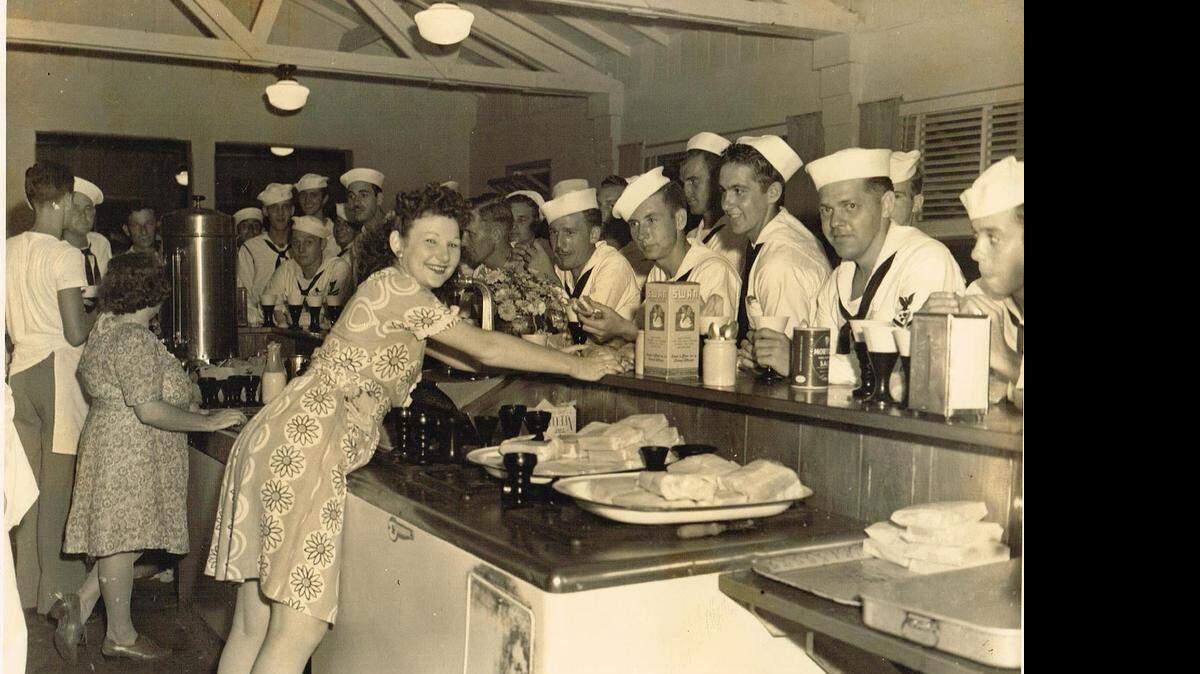 
Ruth Nowalk Schooley at the United Service Organization (USO) in Ft. Pierce during WWII.
