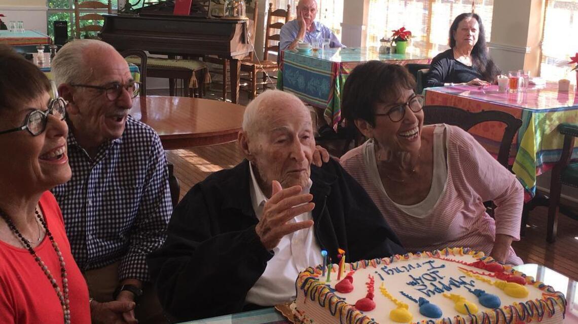 Man celebrates 104th birthday with family, cake and an intact sense of humor