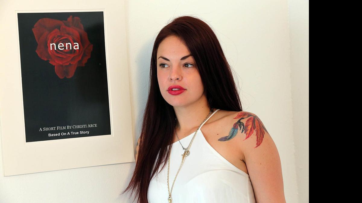 
Cuban American artist Christi Arce produced a short film based on domestic violence and child abuse and is photographed at her studio in Wynwood. A portion of the proceeds from the sale of the film will be donated to No More Tears, an organization which helps immigrant women who have suffered domestic abuse.
