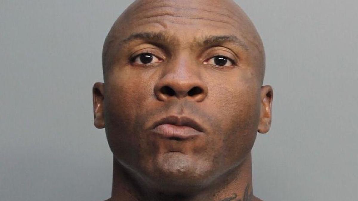 Mugshot of John George, accused by his stepchildren of hitting them with a brick in their faces.