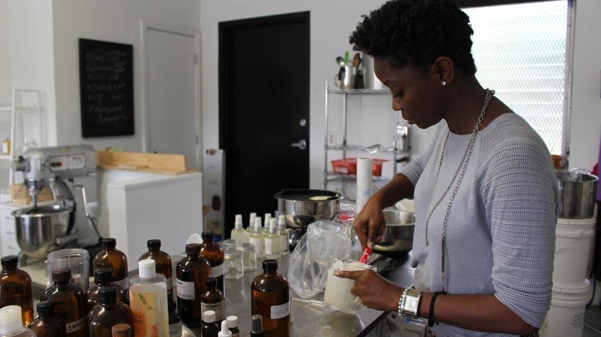 Barbara Jacques, owner and creator of Jacq's Organics, at her company headquarters in Dania Beach.
