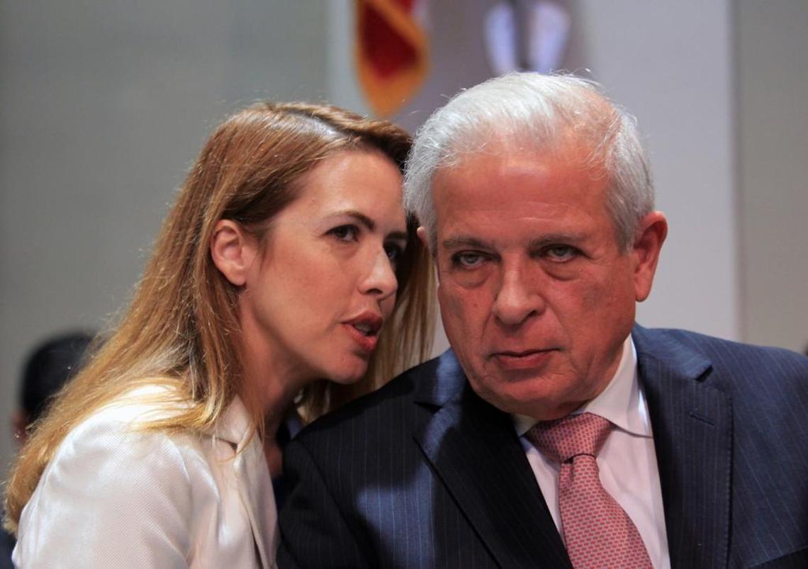 Raquel Regalado with her father, Tomás Regalado, in a 2014 photo.