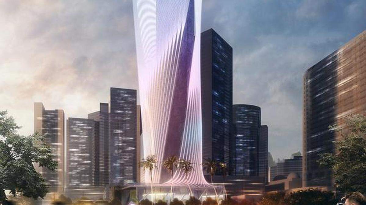 
A rendering of the proposed Miami Innovation District, with the Miami Innovation Tower in the center.
