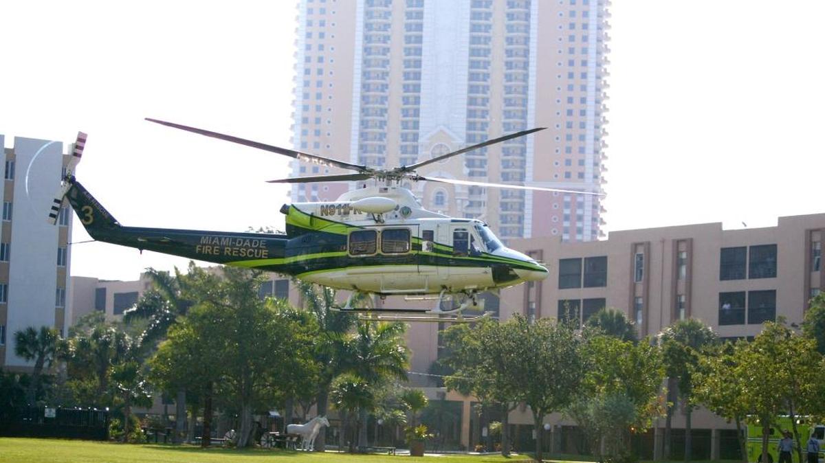 One of Miami-Dade Fire Rescue’s Bell helicopters.