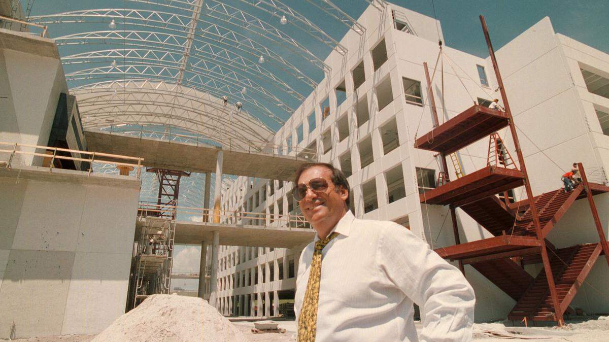 Jeffrey Berkowitz in a 1996 photo while the Dadeland Station retail complex was under construction. Berkowitz’s real estate company continued operating Dadeland Station throughout the developer’s life. He died Saturday, April 25, 2026, at the age of 78.