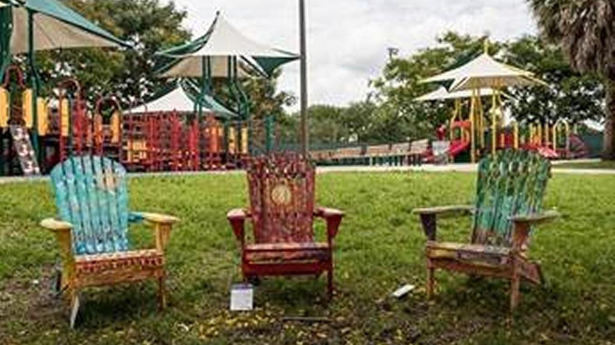 
New lawn chairs at West End Park in West Miami-Dade County feature artistic designs.
