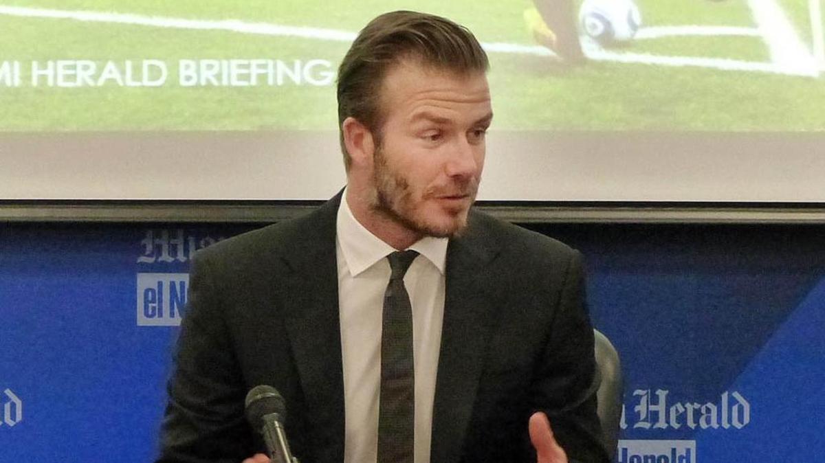 David Beckham speaks to the Miami Herald Editorial Board on Thursday, May 8, 2014.