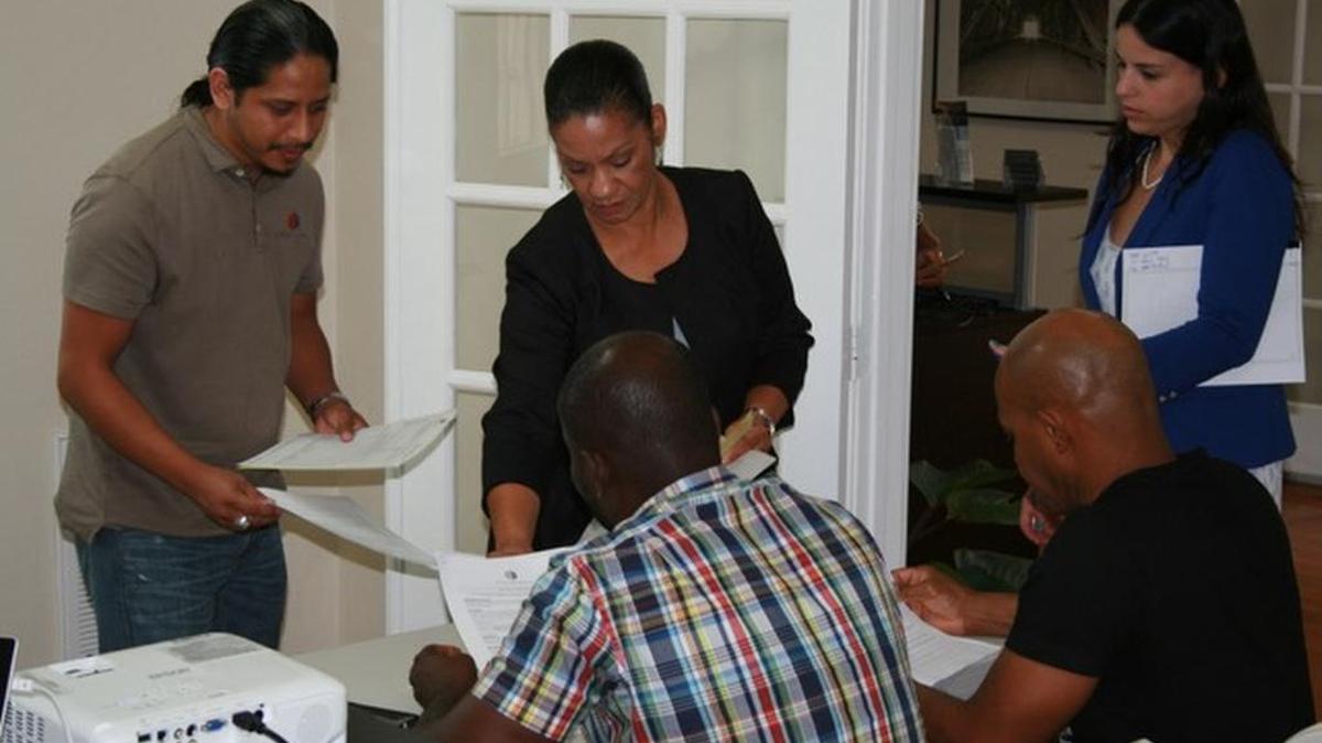 Applicants at the SoLe Miami local preference office in North Miami