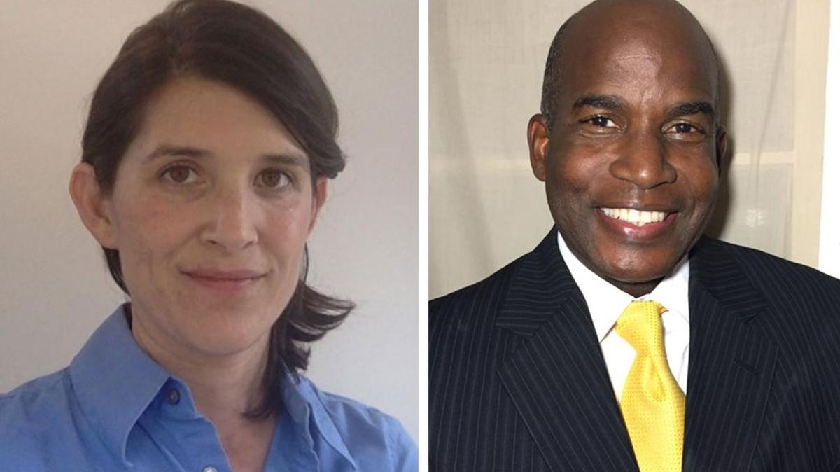 The last candidates to file for the North Miami elections were Ilyana Albarrán, left, a candidate for the District 2 council seat, and Tyrone Hill, a candidate for mayor.