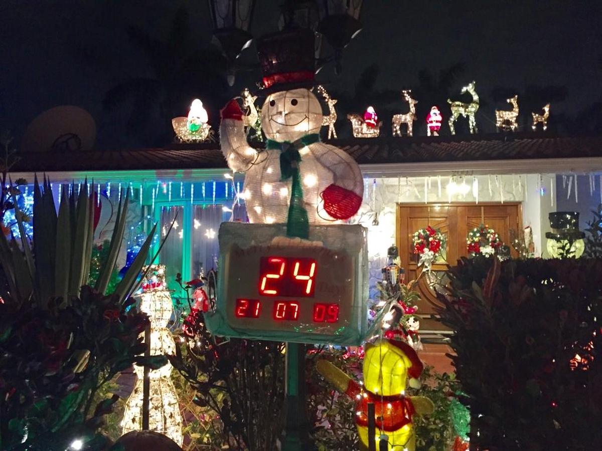 Anibel Costanso decorates his Highland Lakes home with a bright display each Christmas season, this one with a countdown clock in 2016.