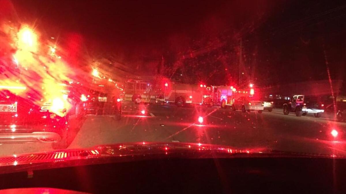 An 11-car pileup blocked northbound Biscayne Boulevard Saturday night and led to injuries.