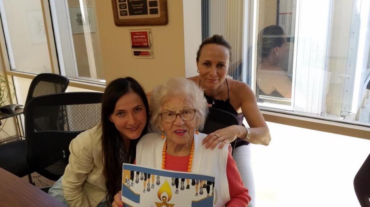Shoah 5K chair Lior Minkowitz, 97-year-old Holocaust survivor Edith Ackerman, event co-chair Sabine Sharon and others met for a private promotional event on Friday, April 14, at the Jewish Community Services of South Florida headquarters, 735 NE 125th St. in North Miami.