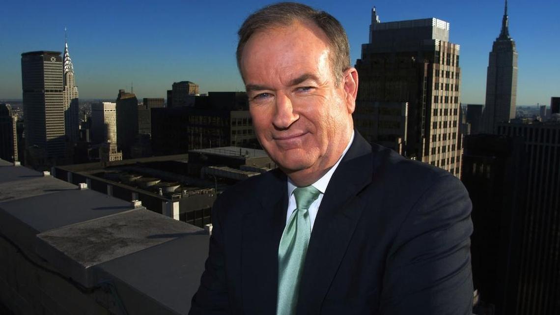 Fox News anchor Bill O'Reilly poses on the roof of the Fox building in New York in this Oct. 13, 2003 file photo.
