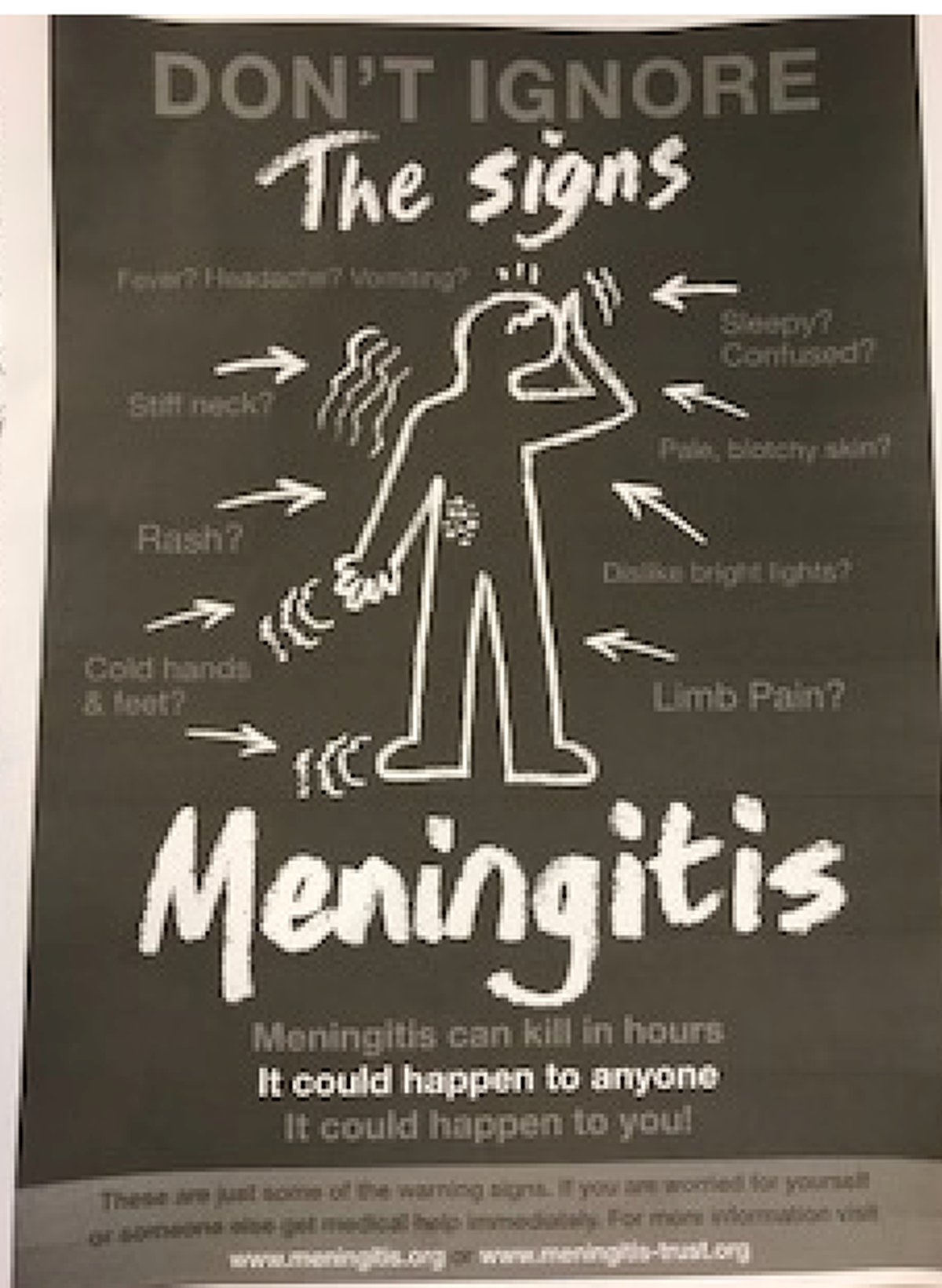 A flier distributed by a Miami day care center touched by a meningitis scare. The flier was handed out two days before a 20-month-old boy died of suspected meningitis, but some parents said they weren’t told a child was sick when they received the warning.