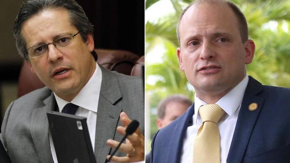 Win Florida, a nonprofit under the Florida Alliance umbrella, has pumped $600,000 into the race between Miguel Diaz de la Portilla (R, left) and Jose Javier Rodriguez (D, right).