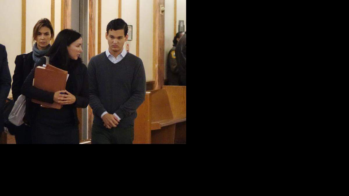
College student Alejandro Alvarez appears in court Friday, Feb. 20, 2015, to face formal charges of DUI manslaughter in the death of a cyclist on Key Biscayne.
