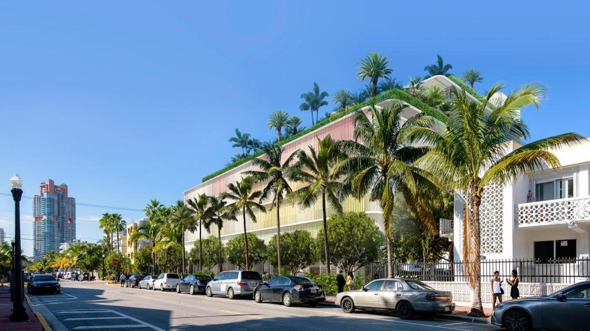 A rendering of the proposed Torino Garage in the South of Fifth neighborhood in Miami Beach.
