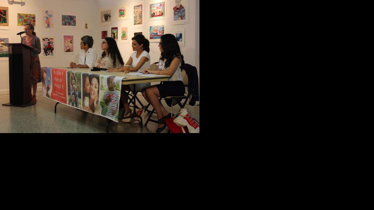 
Moderator Dominique Browning and panelists from left to right: Vanessa Hauc, Dr. Susan Pacheco, Nicole Hernandez Hammer and Angela Barranco during the discussion: “Kids in a Changing Climate: What Parents Need to Know,” at Hibiscus Room at Pinecrest Gardens on Sunday, Oct. 5.
