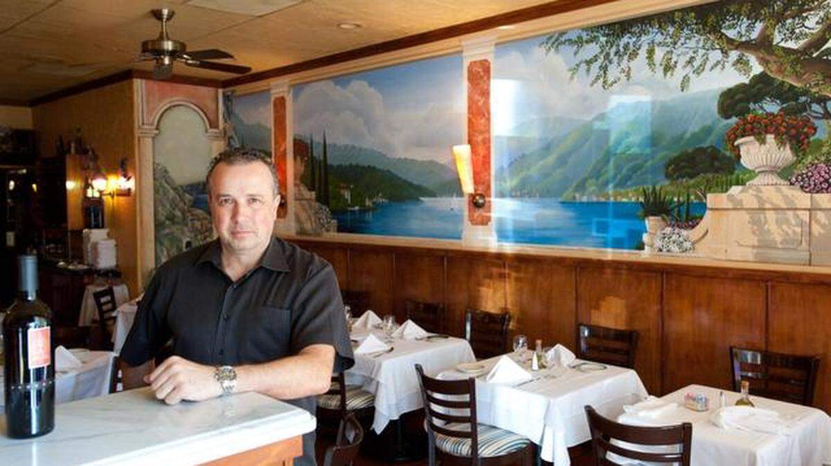Daniele Mastagni, owner of Trattoria Luna, before the coronavirus shut down his dining room and those of other restaurants throughout the state.