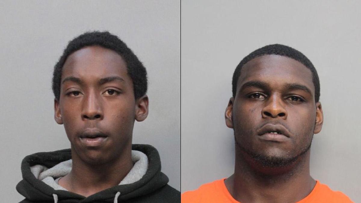 Arrested were: Jeremiah Davis, 19, left, and Robert Markeith Nickels, 21, right.