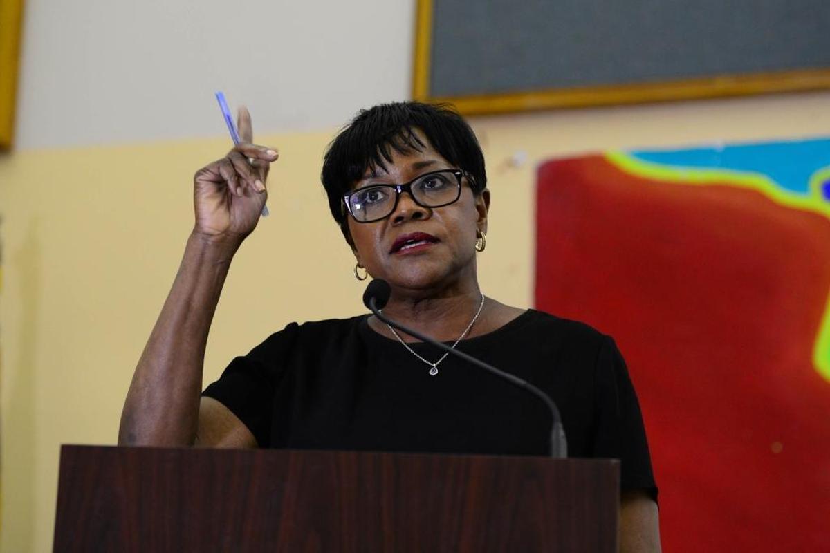 Miami-Dade Commissioner Audrey Edmonson speaks during a community event in Miami in April 2016. She recently traveled to China and Japan to look at transit alternatives for the county.