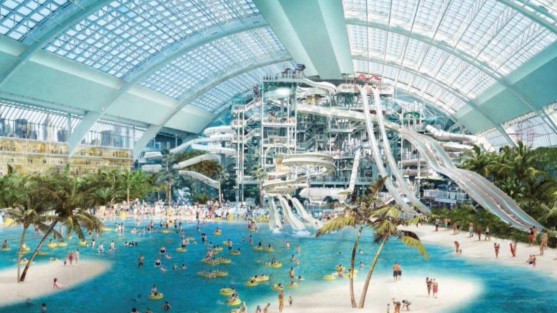 Rendering of an artificial beach at the American Dream Miami retail theme park, a project planned for Northwest Miami-Dade. A final vote before the County Commission is scheduled for May 17.