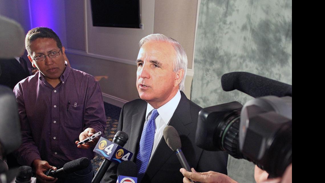 
Miami Dade Mayor Carlos Gimenez speaks to the Miami media after his 2014 State of the County address in Hialeah on Wednesday 26, 2014.
