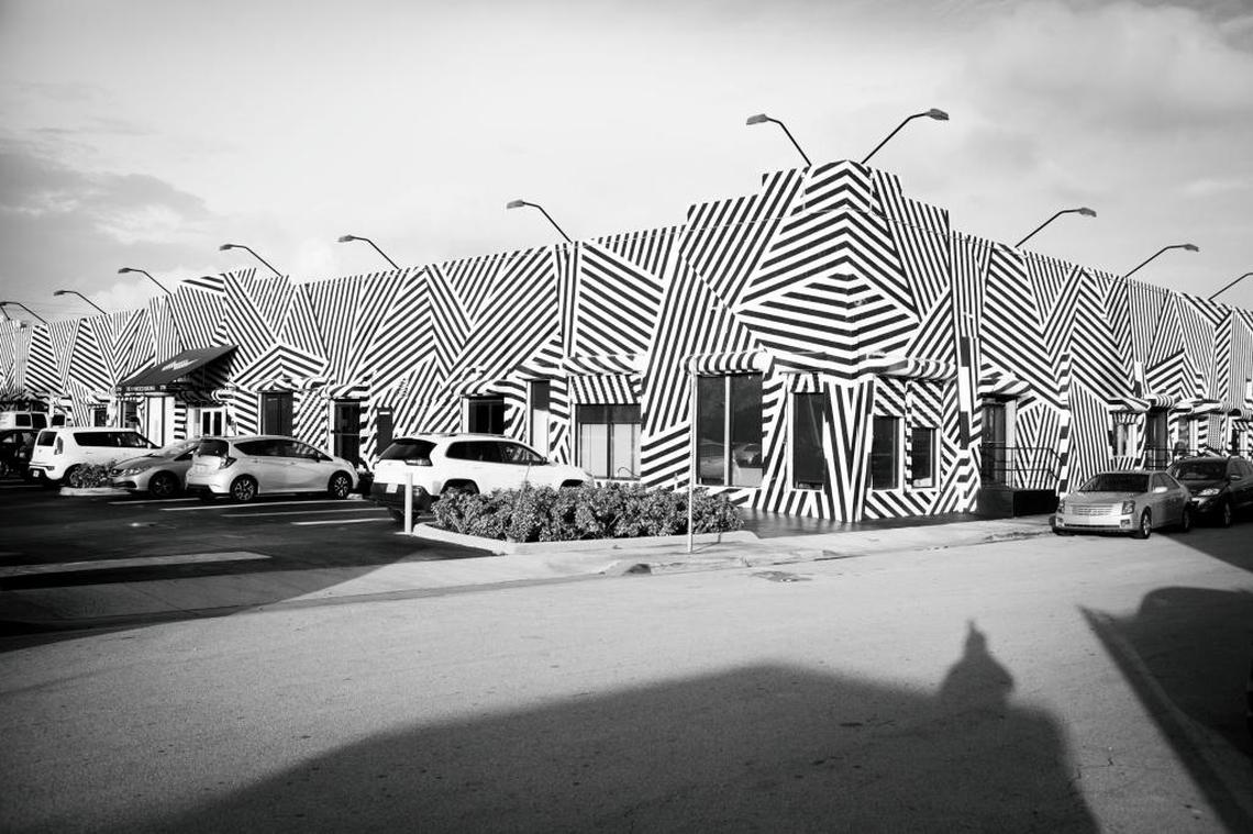 The zebra-striped Wynwood Building sits on Northwest Third Avenue, which will be transformed into a “woonerf,” a street in which cars, bikes and pedestrians share the pavement on an equal footing.